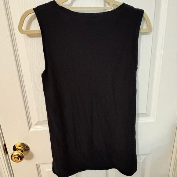 Ann Taylor - Women's Sleeveless Black Open Stitch Front Sleeveless Sweater Sz Sm - Picture 2 of 11